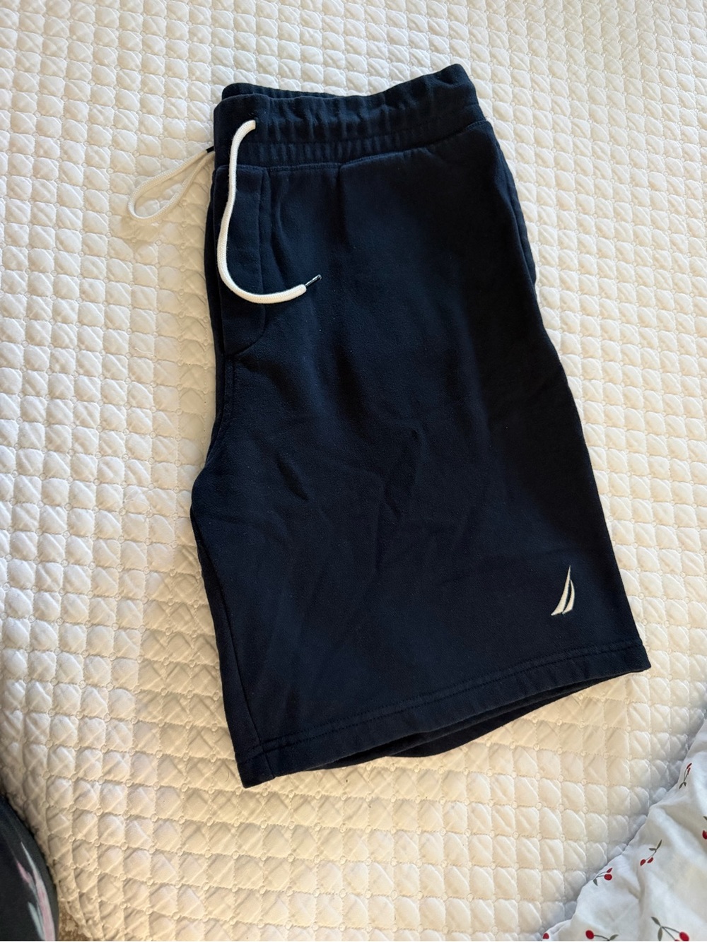 Nautica Navy Athletic Drawstring Shorts with White Logo